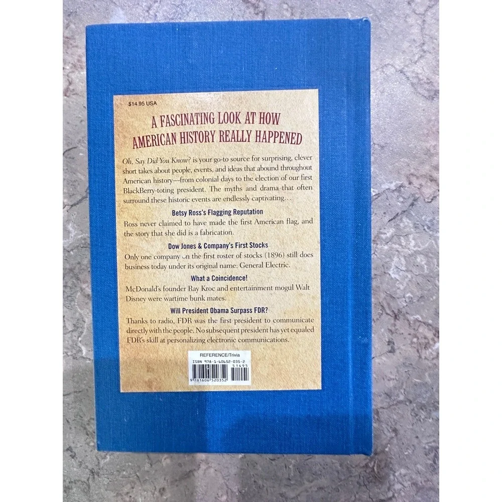 Oh Say Did You Know American History Trivia Book Fred DuBose‎ Reader's Digest HC